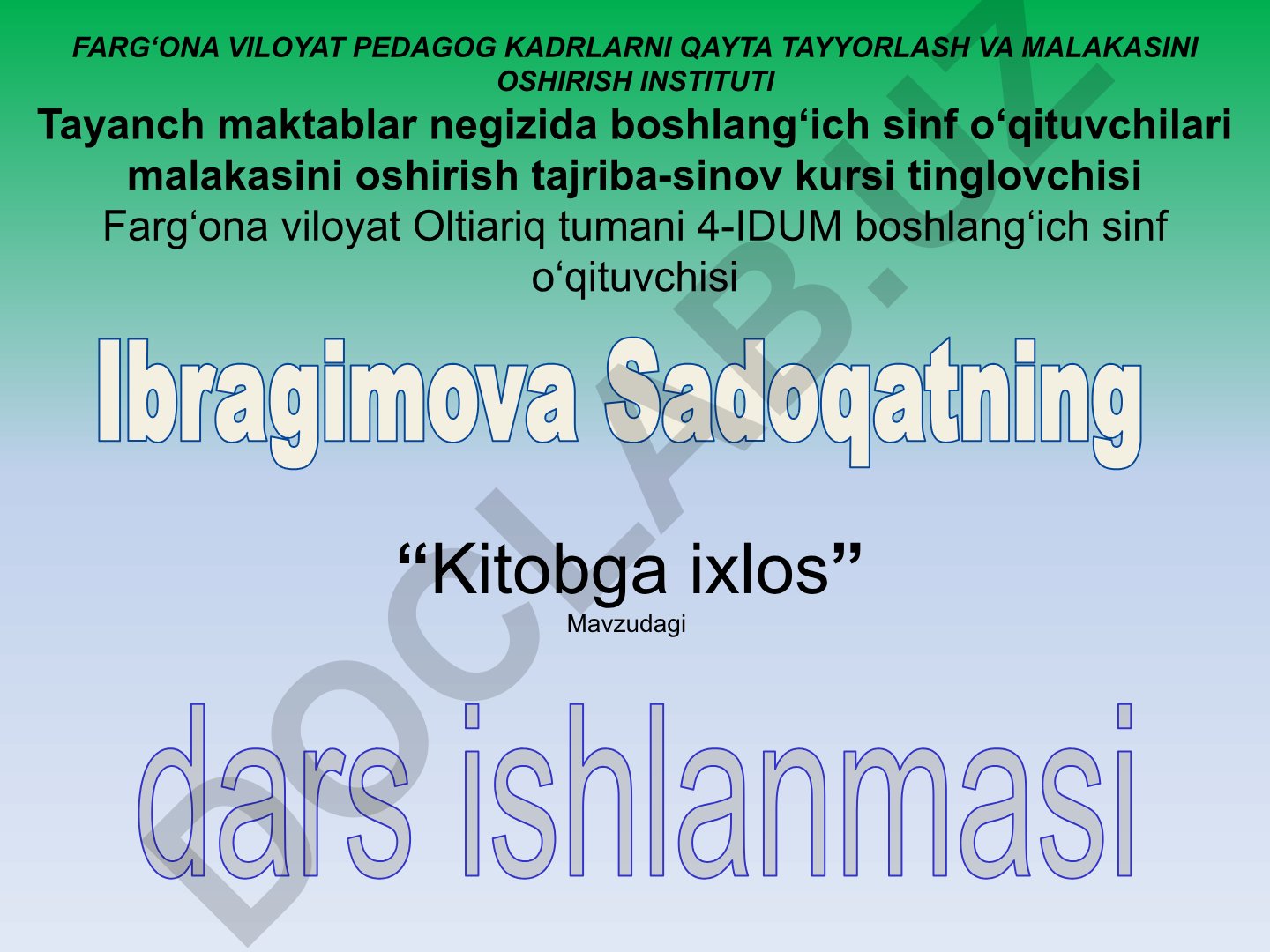 Kitobga ixlos