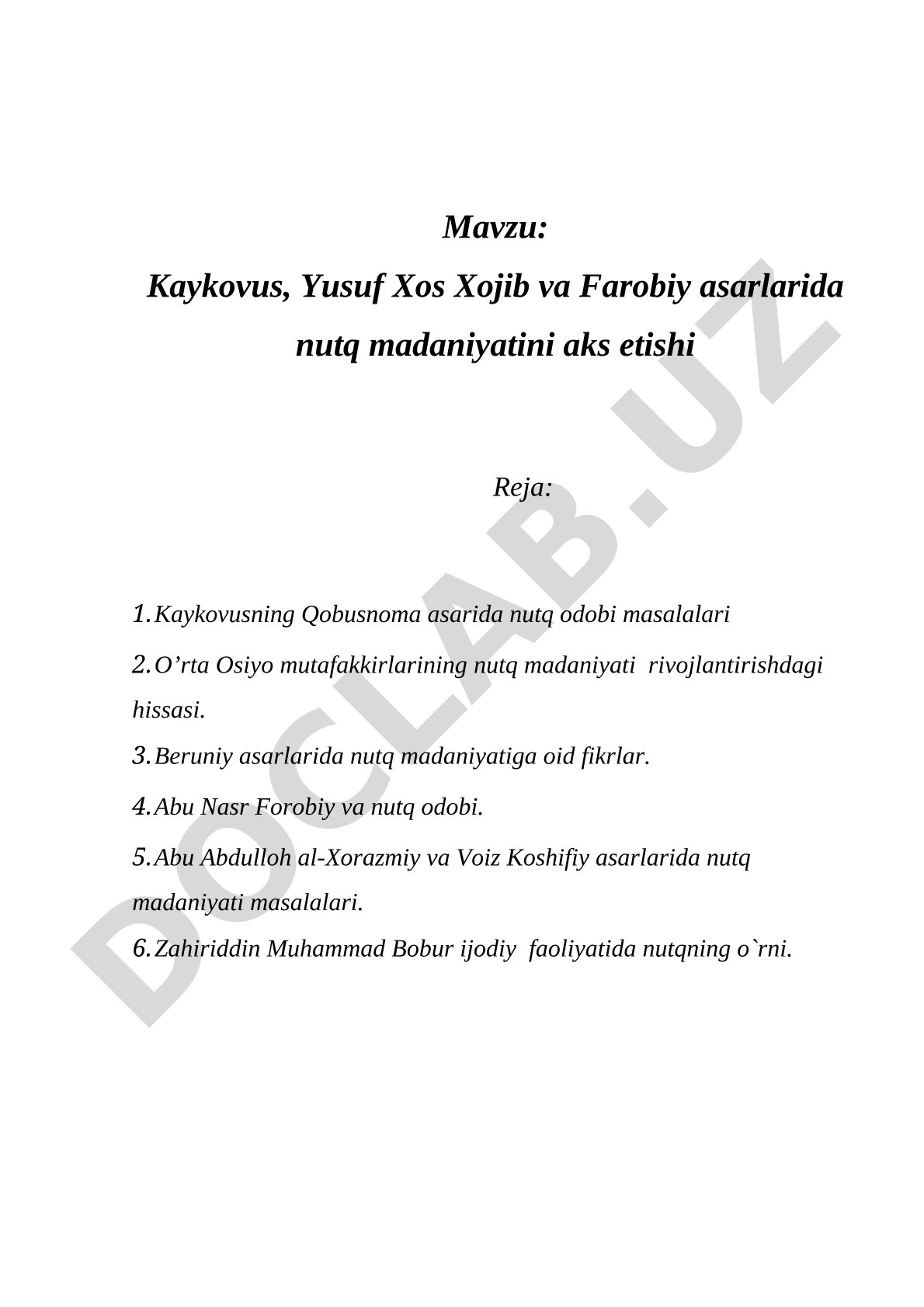 Kaykovus, Yusuf Xos Xojib va Farobiy asarlarida nutq madaniyatini aks etishi