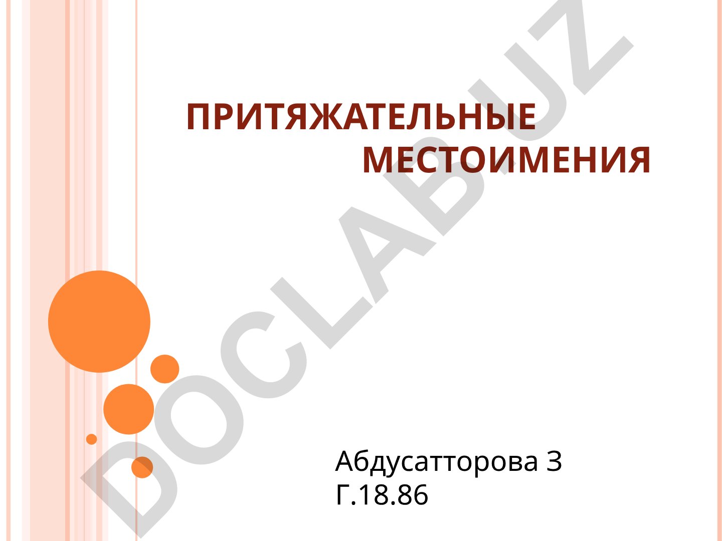 Притяжательные местоимения в русском языке