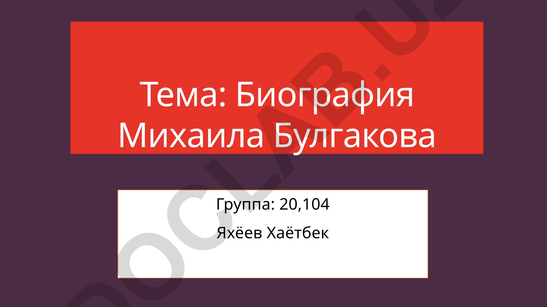 Биография Михаила Булгакова