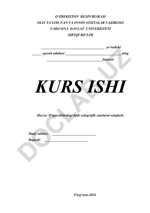 Oʻquvchilardagi tipik orfografik xatolarni aniqlash