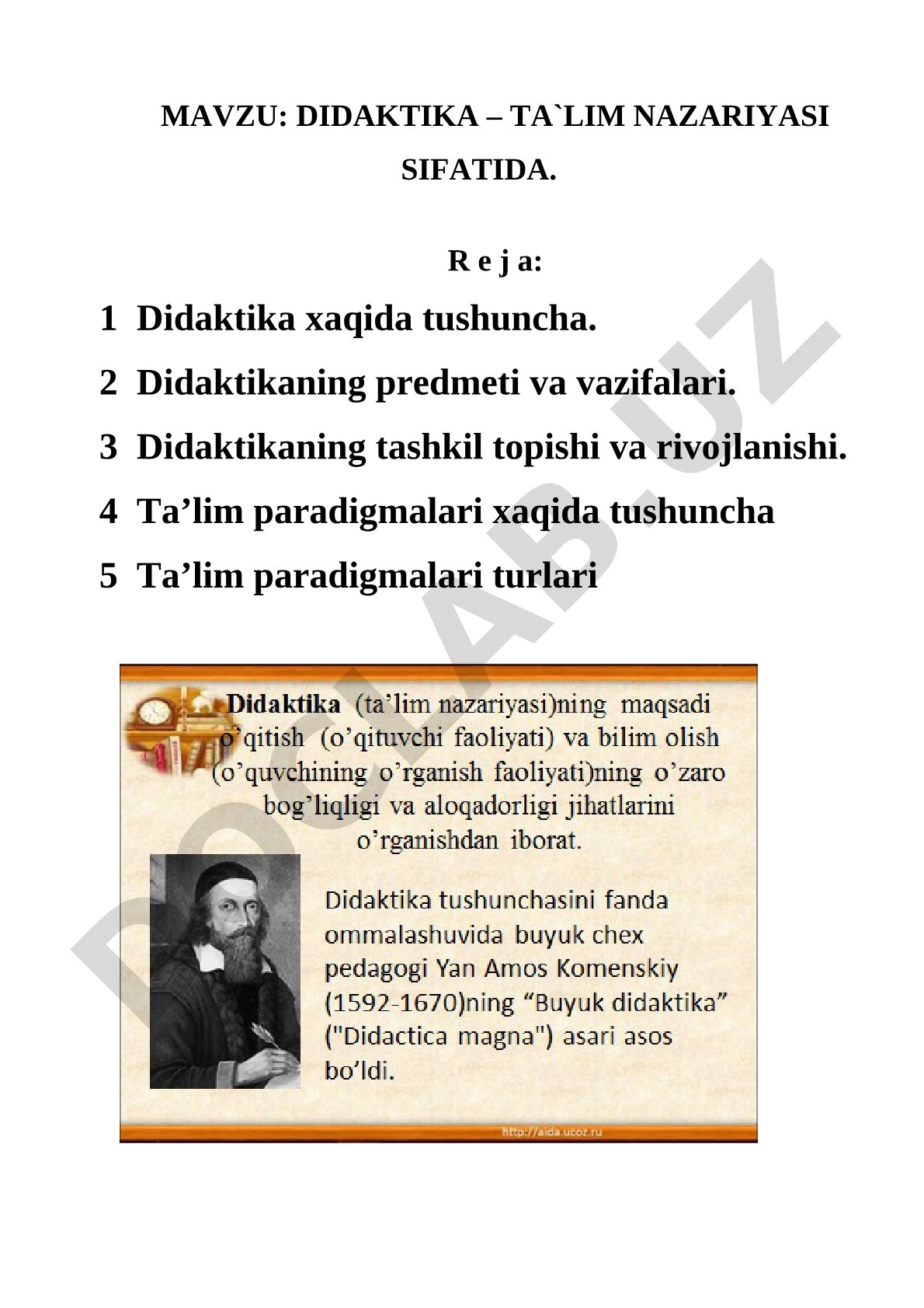 Didaktika – ta'lim nazariyasi sifatida