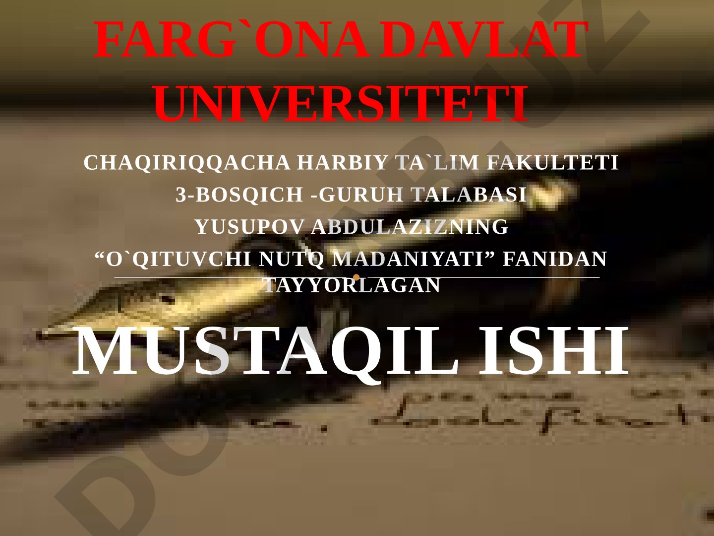 O'qituvchi nutq madaniyati