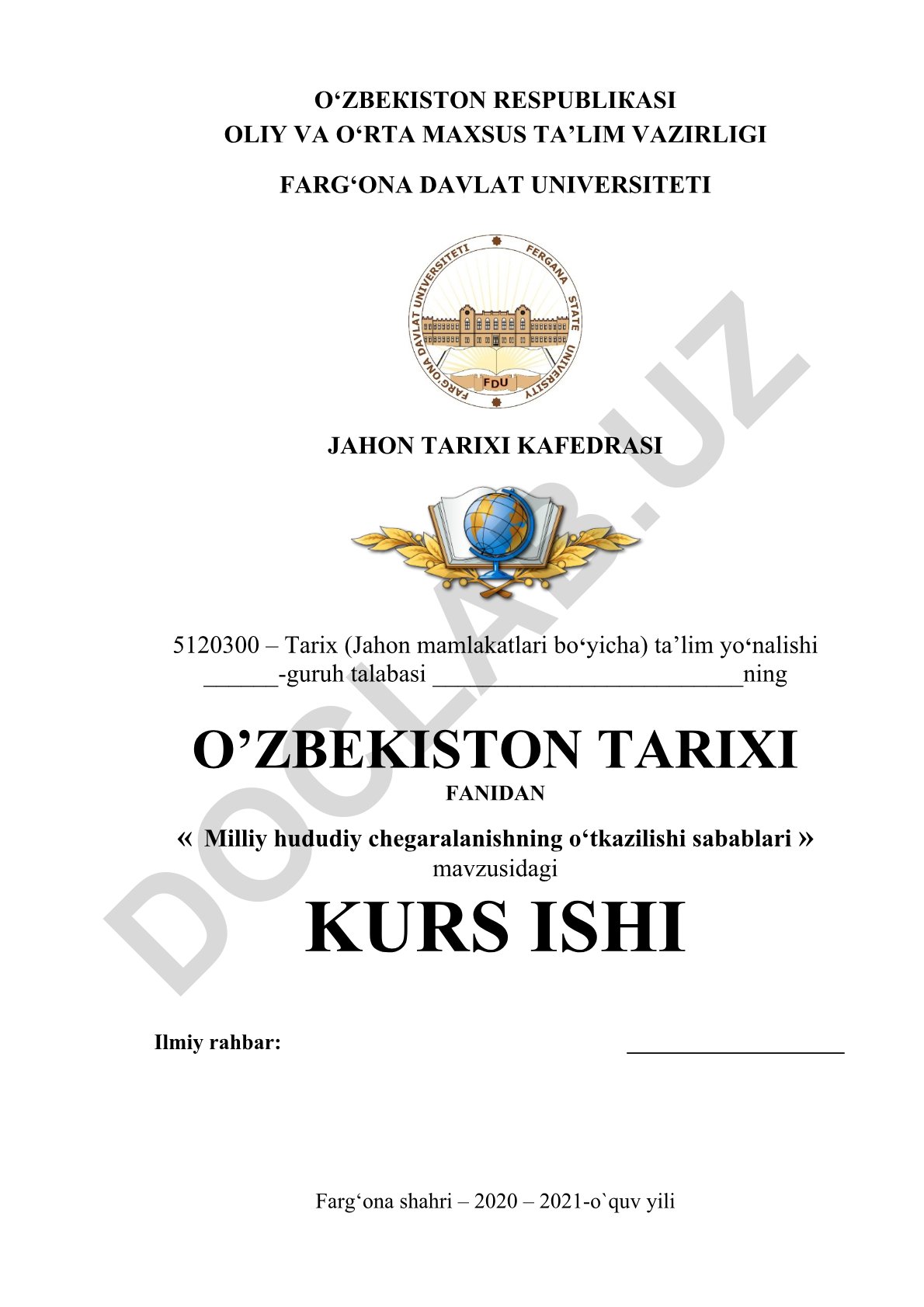 Milliy hududiy chegaralanishning o‘tkazilishi sabablari