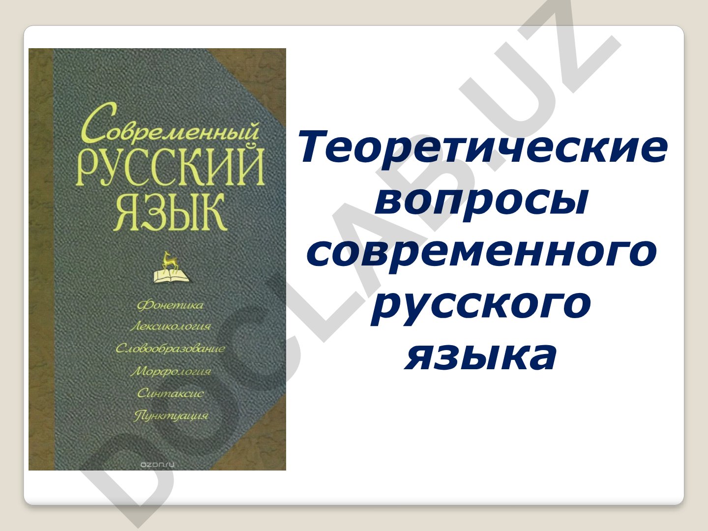 Теоретические вопросы современного русского языка