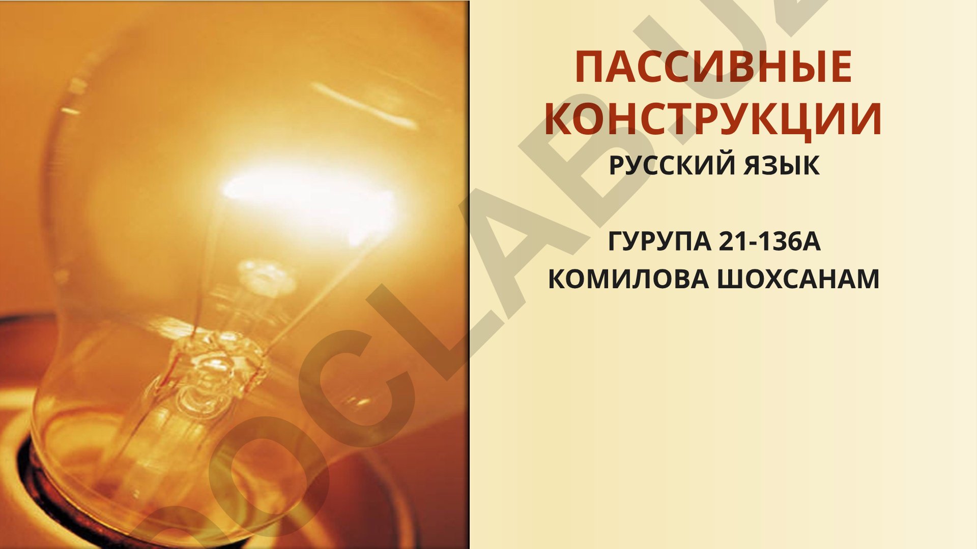 Пассивные конструкции в русском языке