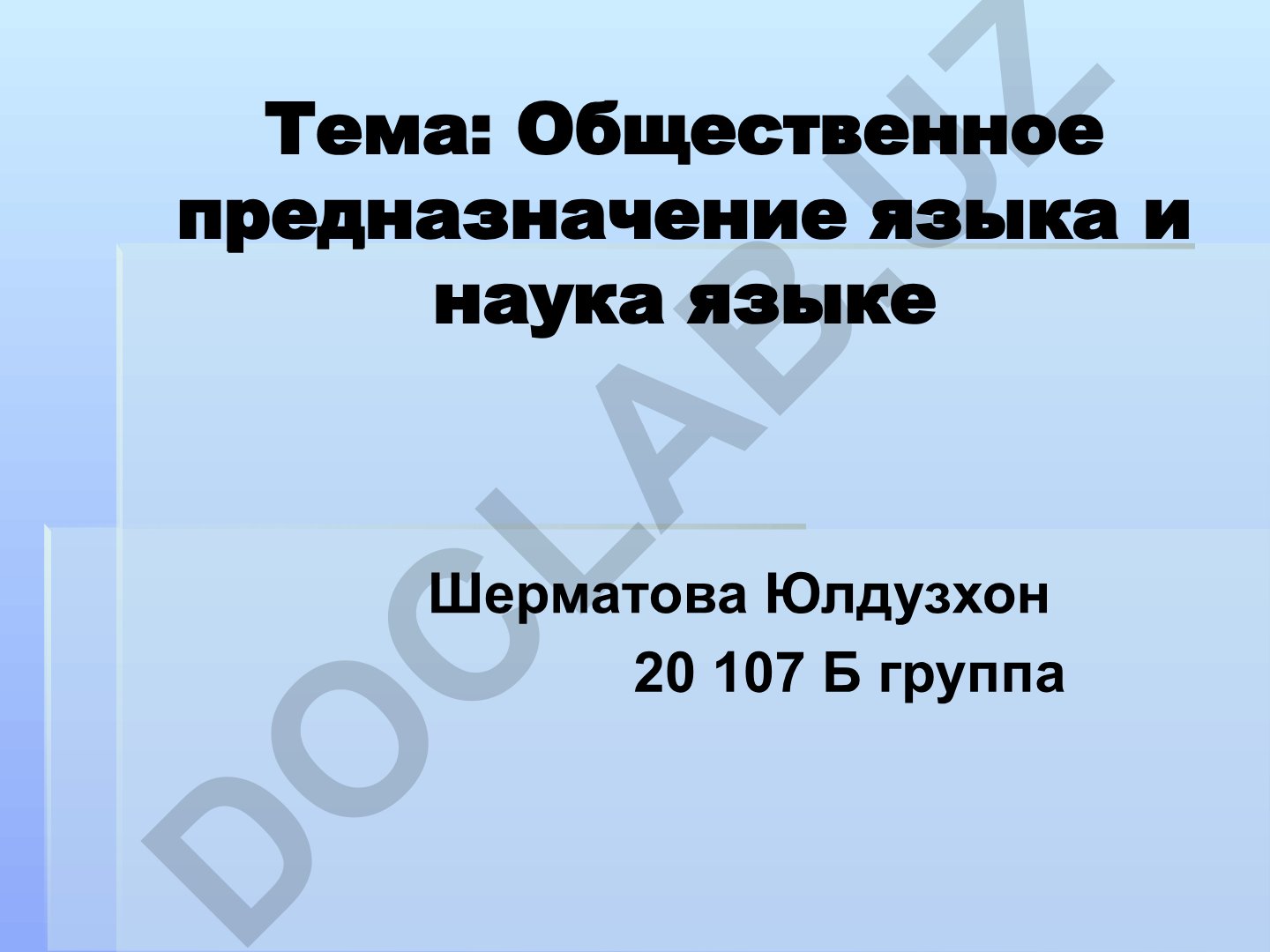 Общественное предназначение языка и наука языке