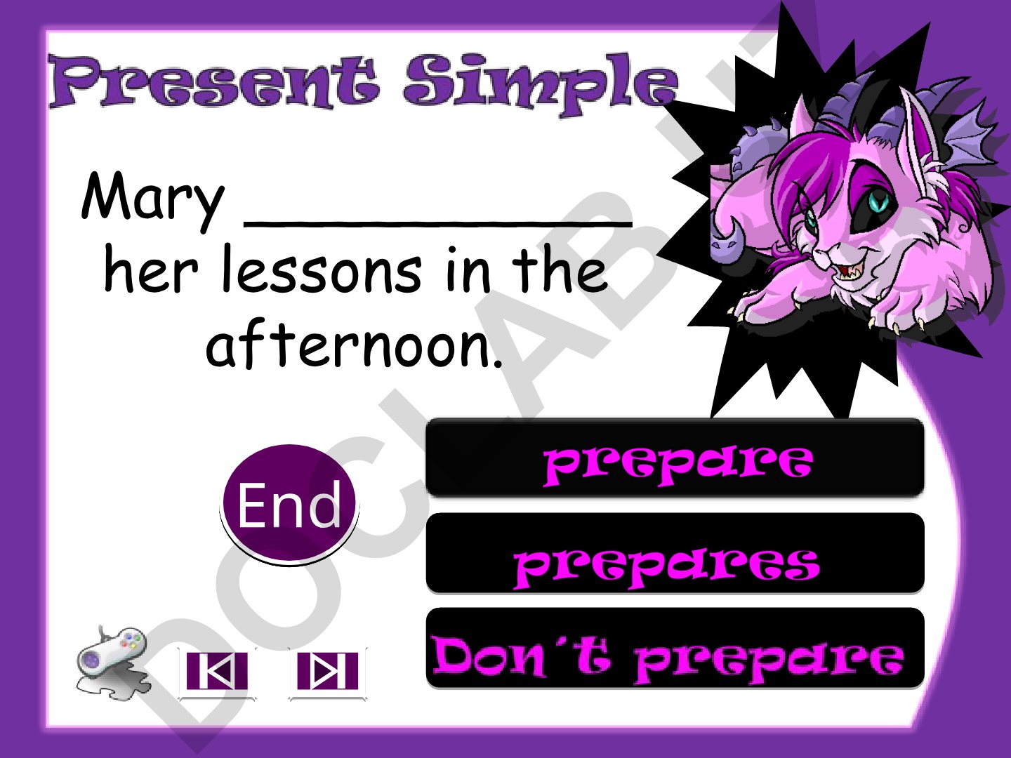 Present Simple Tense Exercises with Countdown Timer