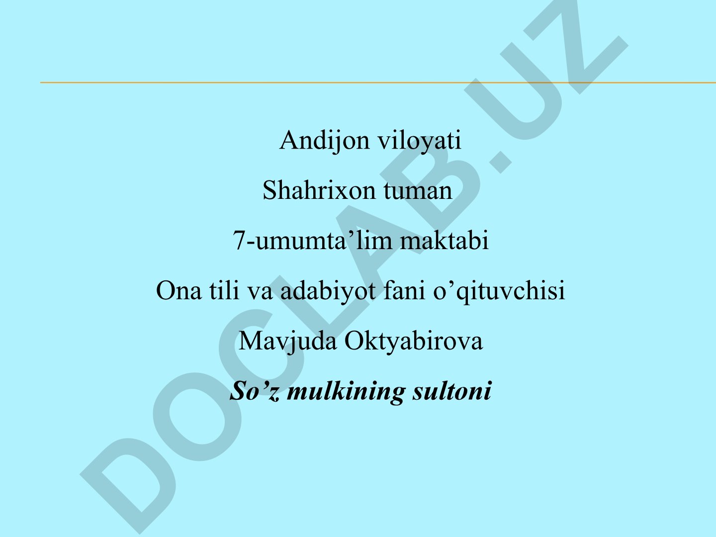 Alisher Navoiy hayoti va ijodiy merosi
