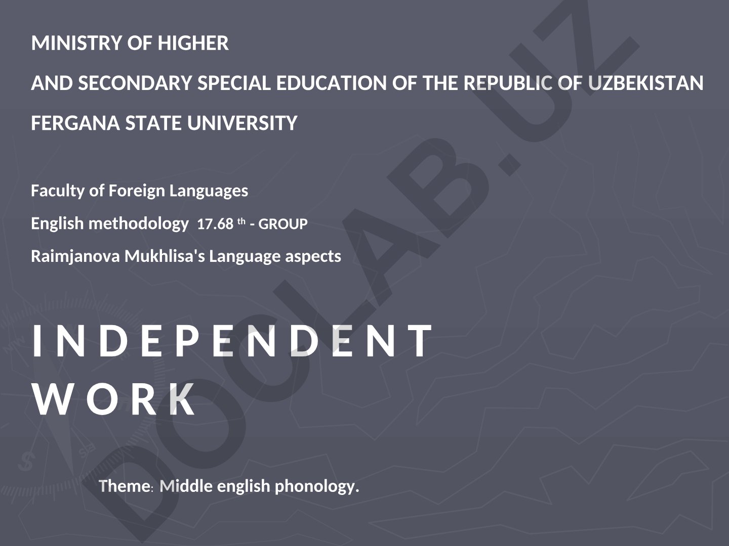 Middle English Phonology