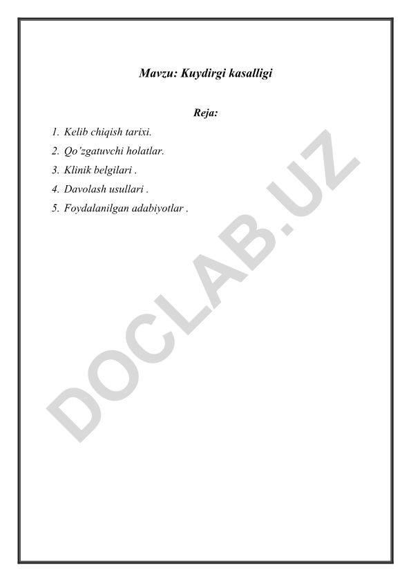 Kuydirgi kasalligi