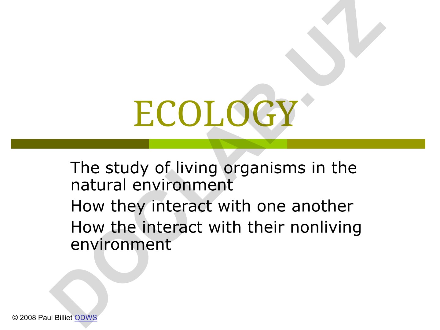 Ecology: Organisms and Their Environment