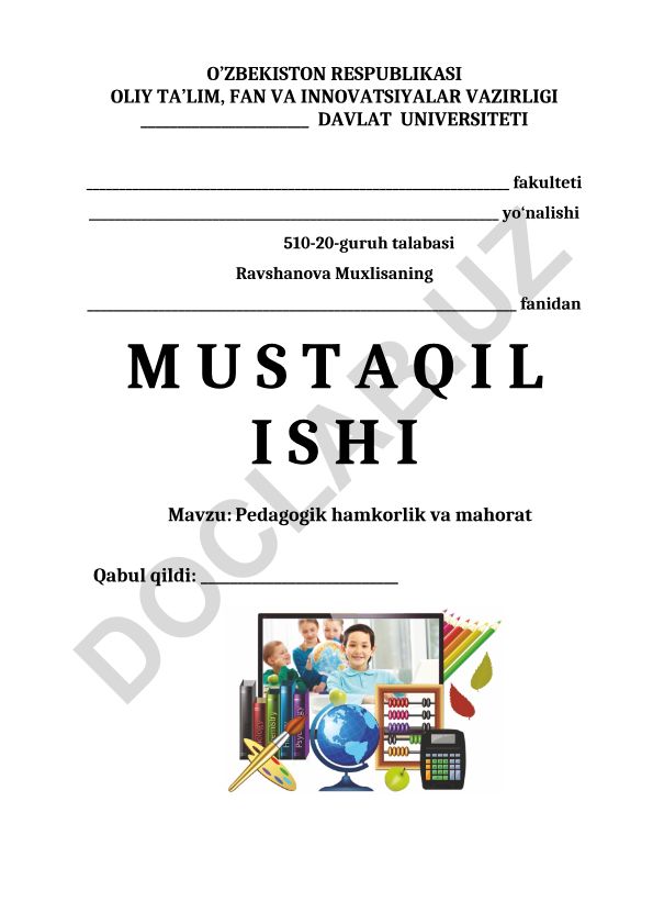 Pedagogik hamkorlik va mahorat