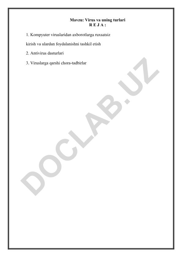 Virus va uning turlari