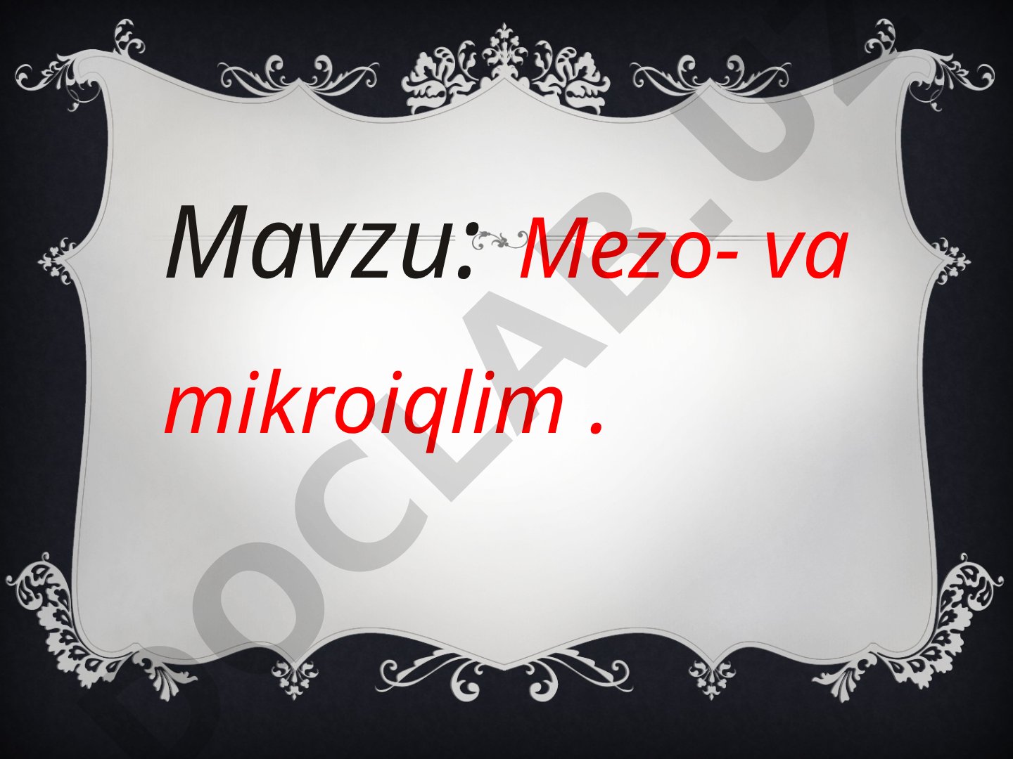 Mezo- va mikroiqlim tushunchalari