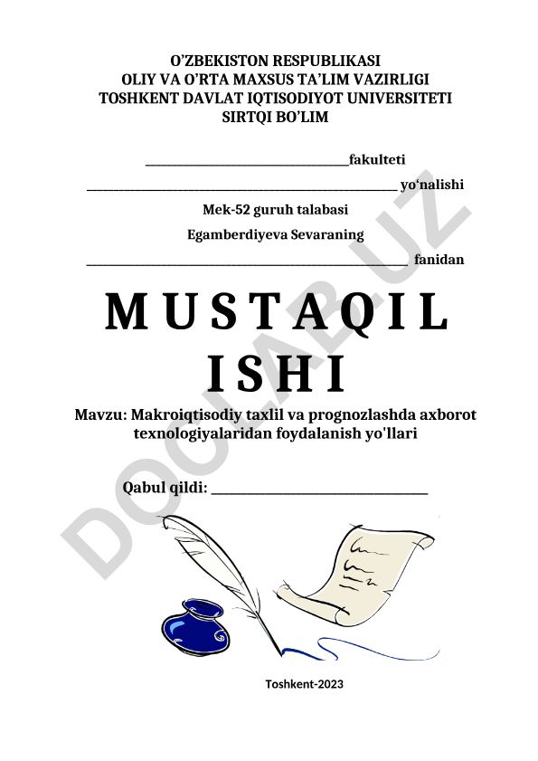 Makroiqtisodiy taxlil va prognozlashda axborot texnologiyalaridan foydalanish yo'llari