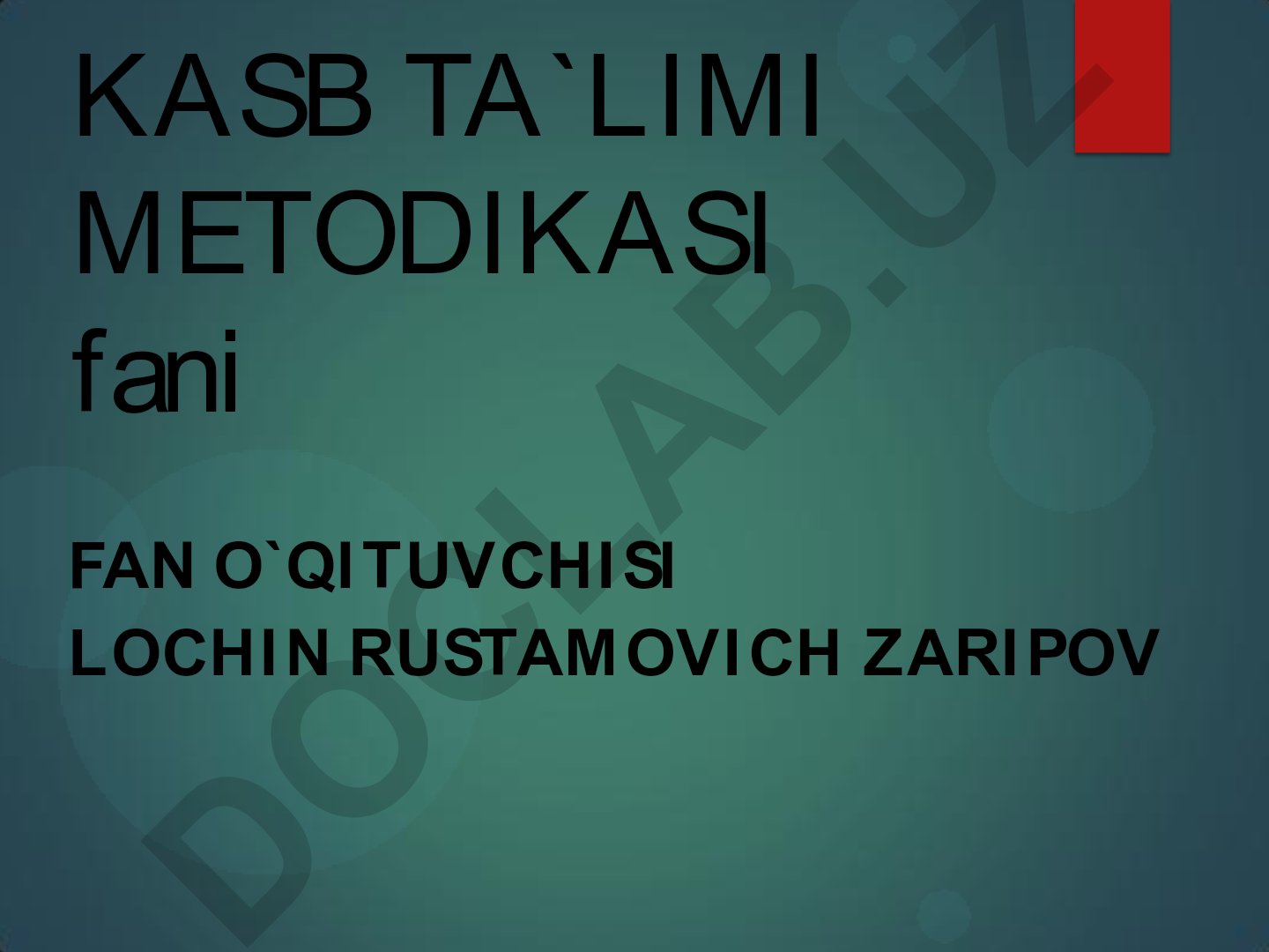 O'quv jarayonida ta'lim vositalaridan foydalanish metodikasi