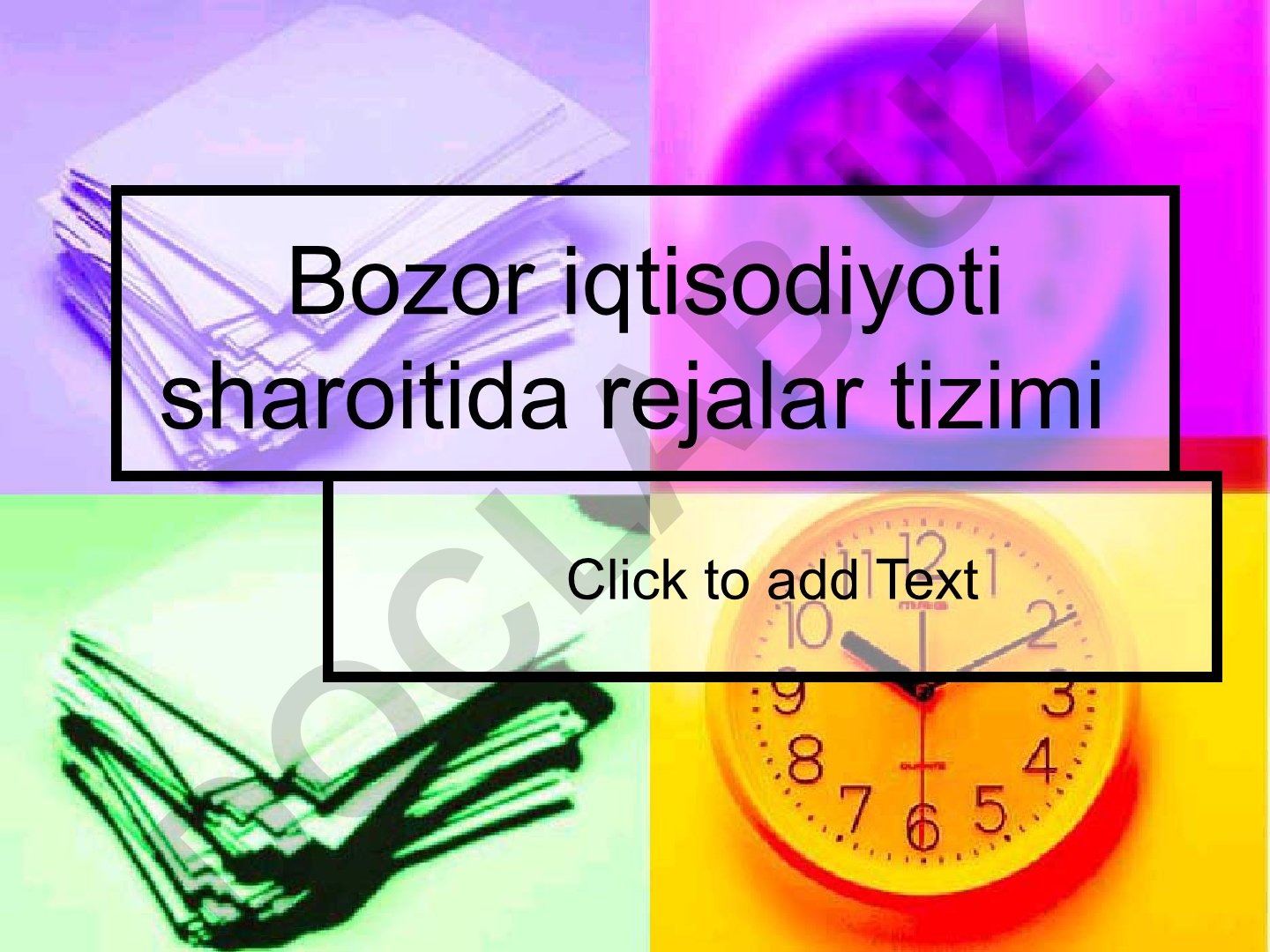Bozor iqtisodiyoti sharoitida rejalashtirish tizimi