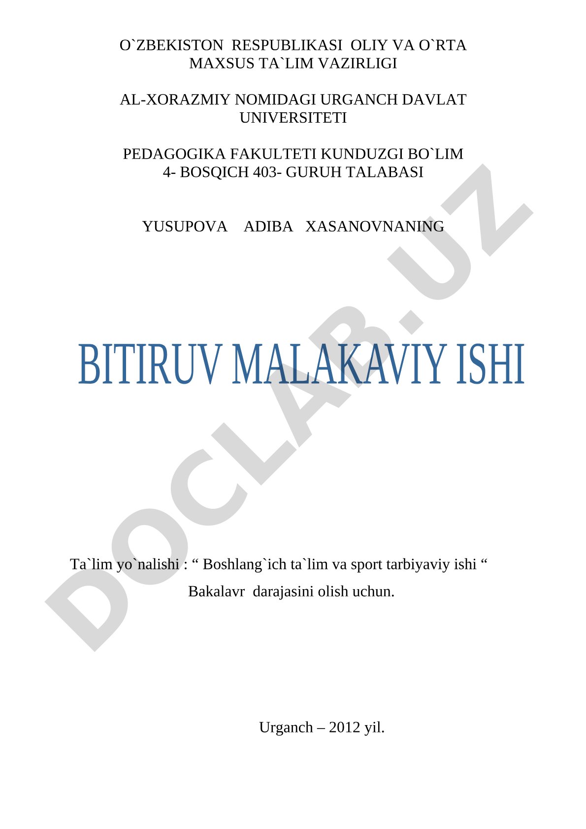 Boshlang'ich sinf o'quvchilarida ekologik tarbiyaga oid tushunchalarni shakllantirishning pedagogik asoslari