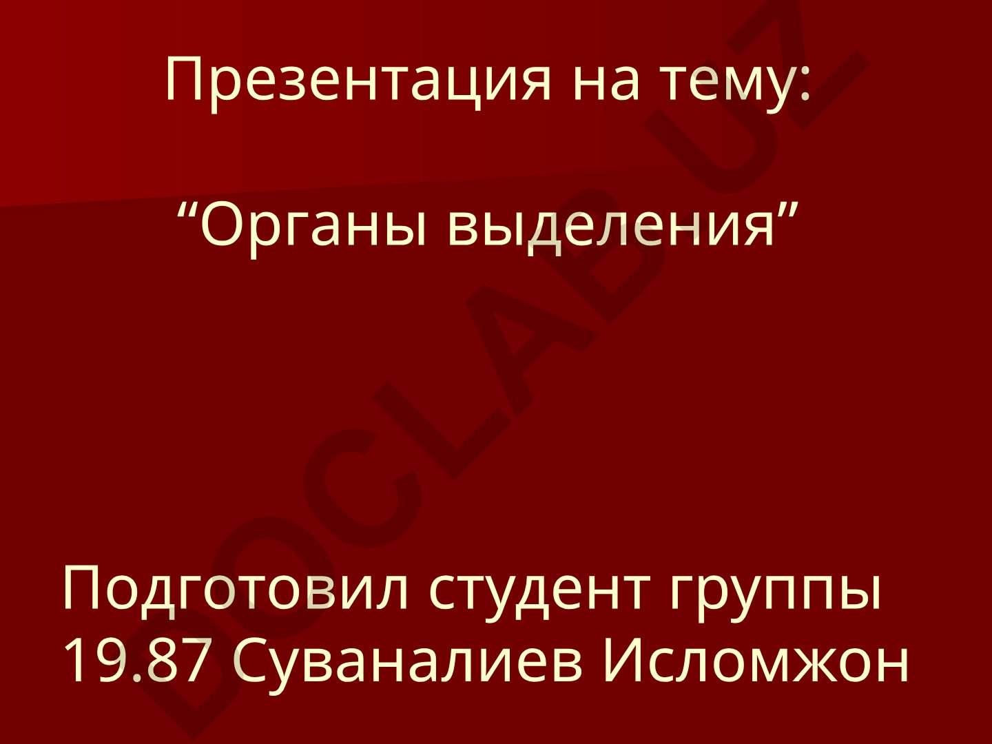 Органы выделения
