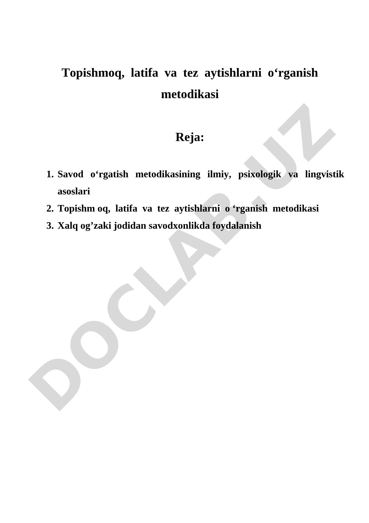 Topishmoq, latifa va tez aytishlarni o‘rganish metodikasi