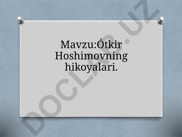 Ótkir Hoshimovning hikoyalari