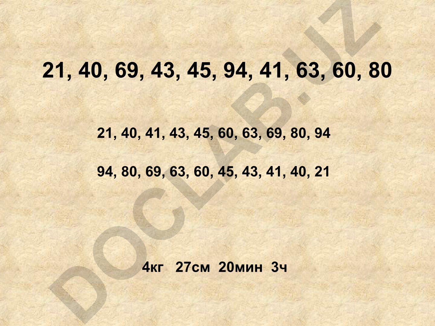 Matematika masalalari va vaqt birliklari