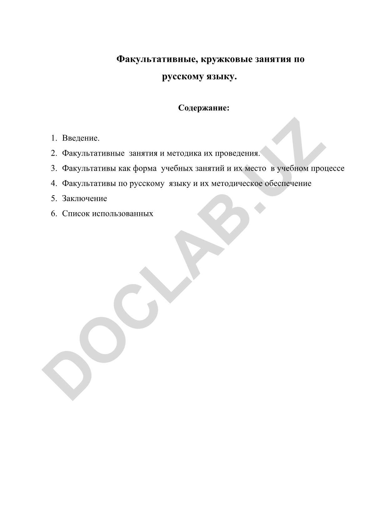 Факультативные и кружковые занятия по русскому языку