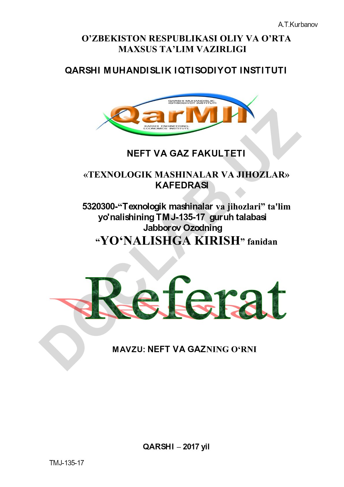 Neft va gazning o'rni