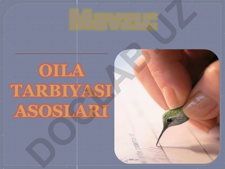 OILA TARBIYASI ASOSLARI