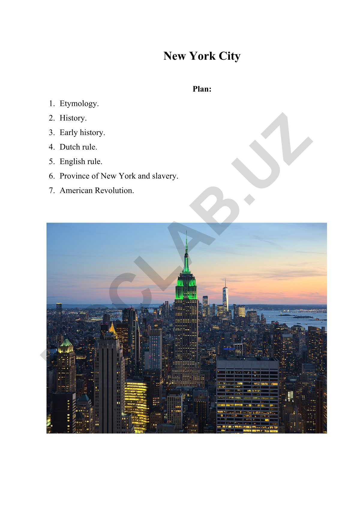 New York City tarixi: Etimologiya va rivojlanish bosqichlari