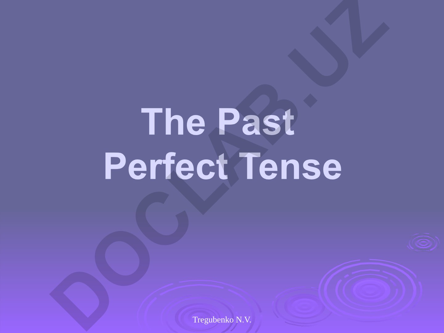 The Past Perfect Tense