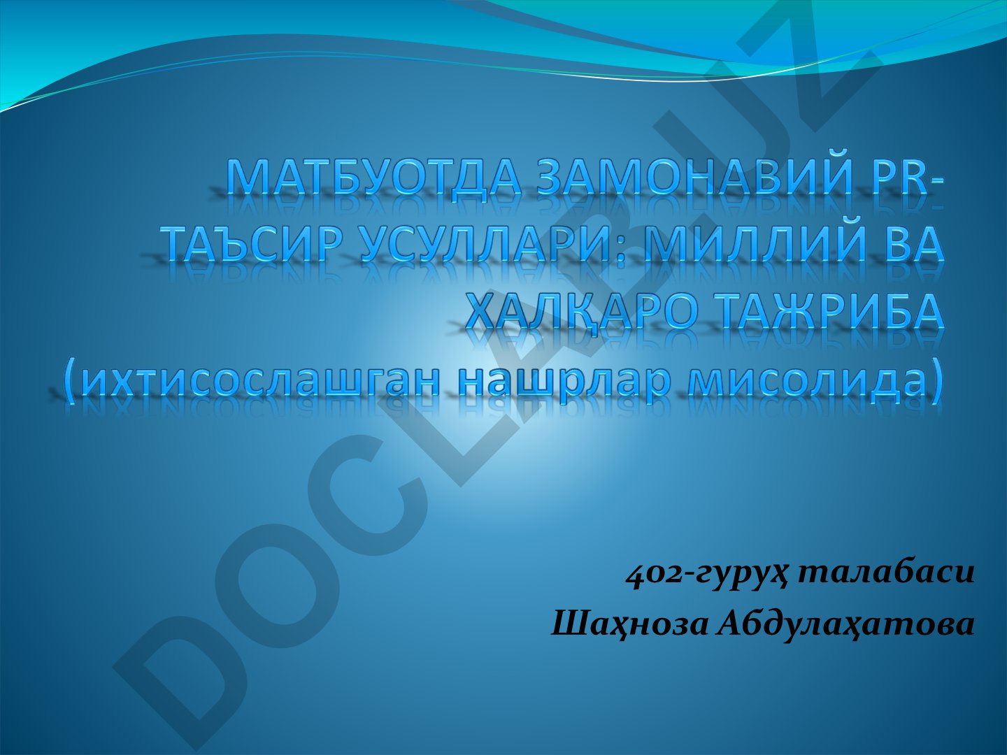 Sog'liqni saqlash sohasida PR faoliyati va uning dolzarbligi