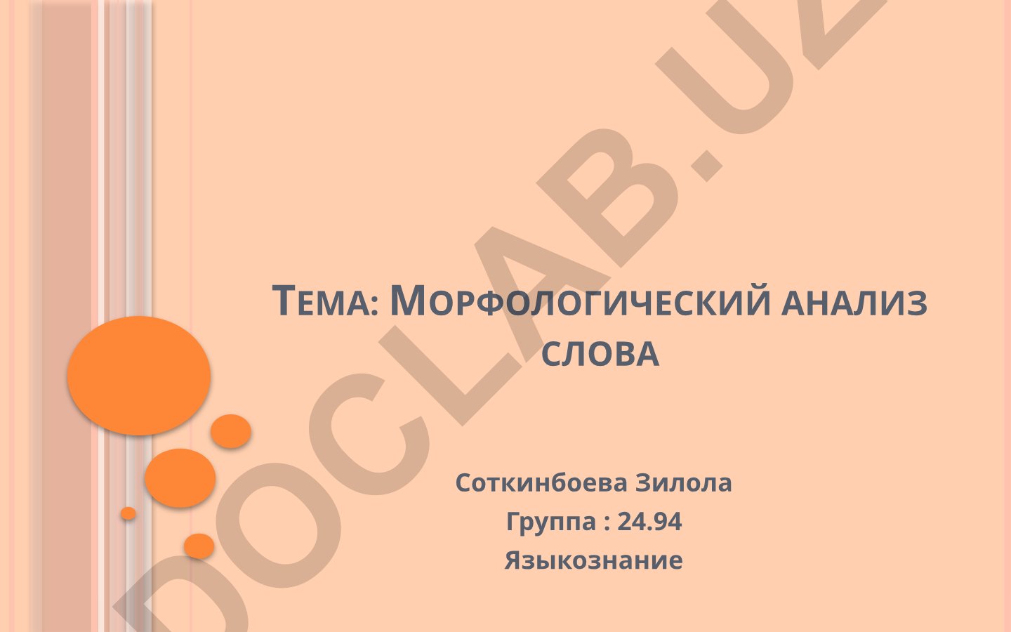 Морфологический анализ слова