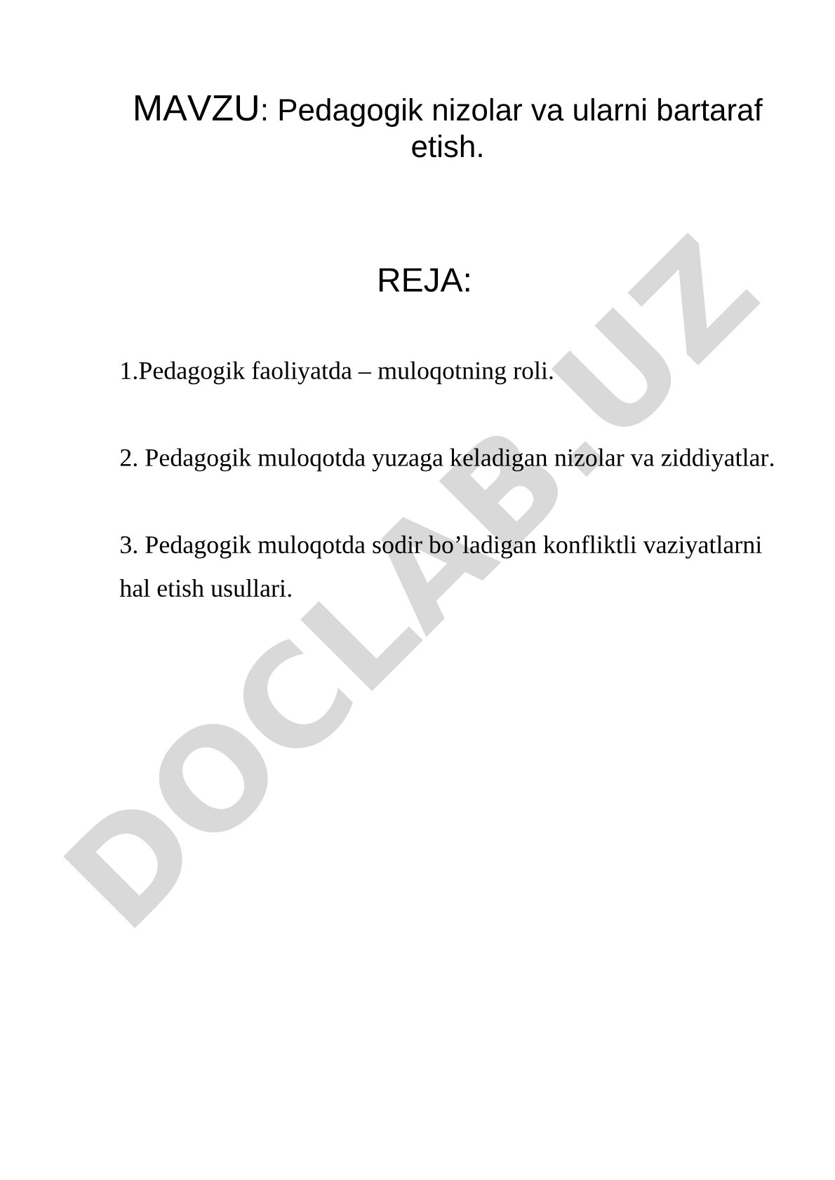 Pedagogik nizolar va ularni bartaraf etish