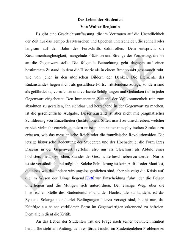 Das Leben der Studenten