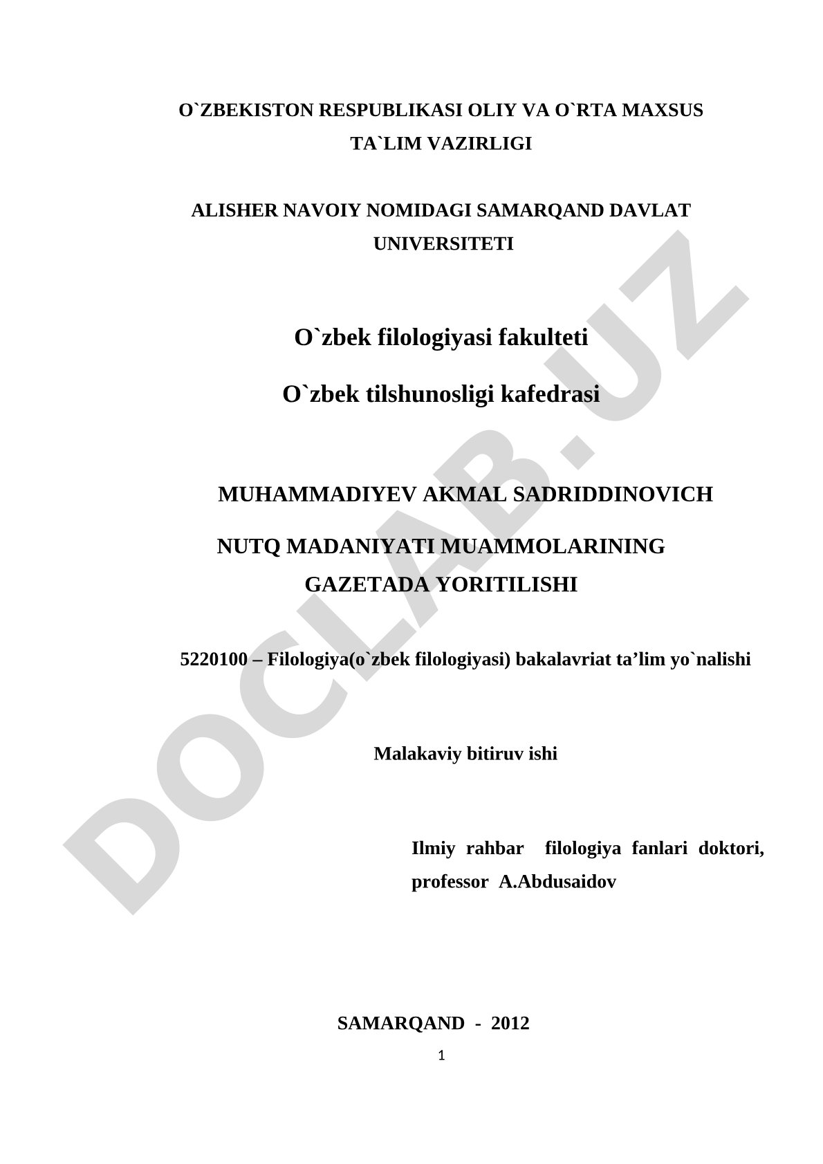 Nutq madaniyati muammolarining gazetada yoritilishi