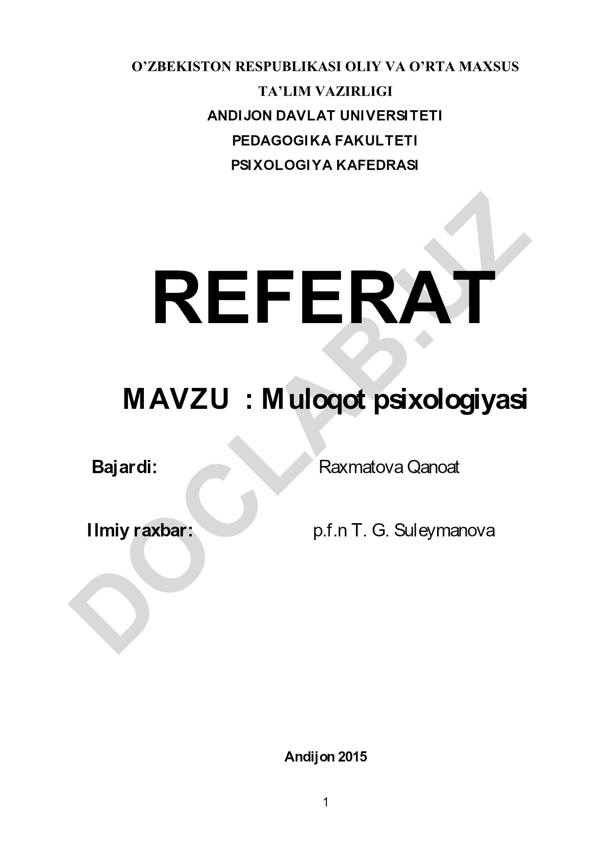 Muloqot psixologiyasi
