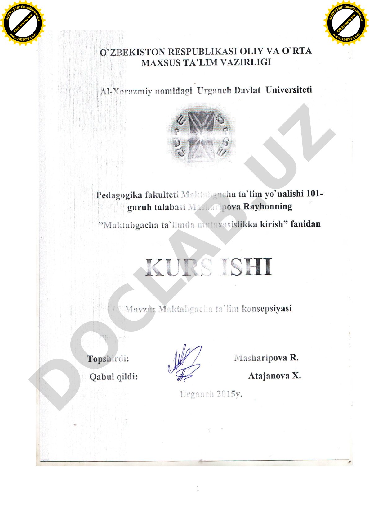 Maktabgacha ta'lim konsepsiyasi