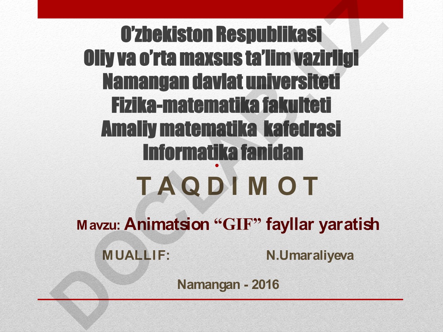 Animatsion “GIF” fayllar yaratish