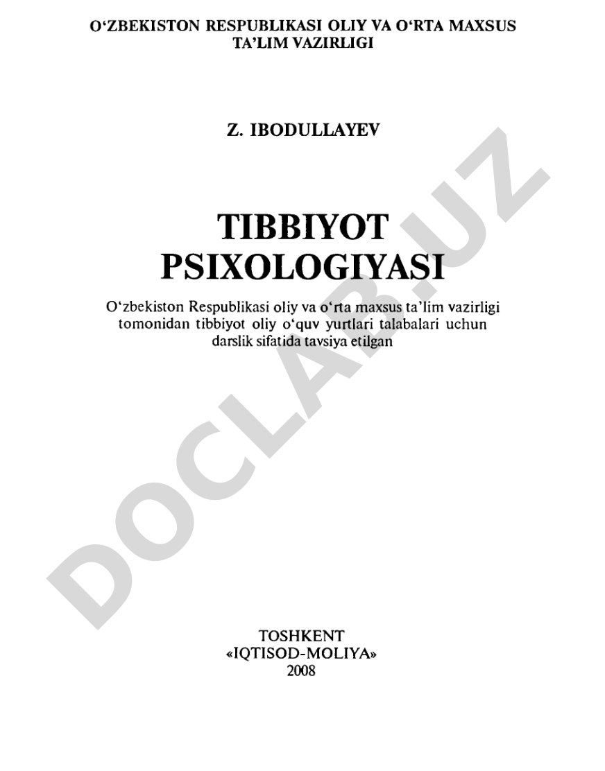 Tibbiyot psixologiyasi