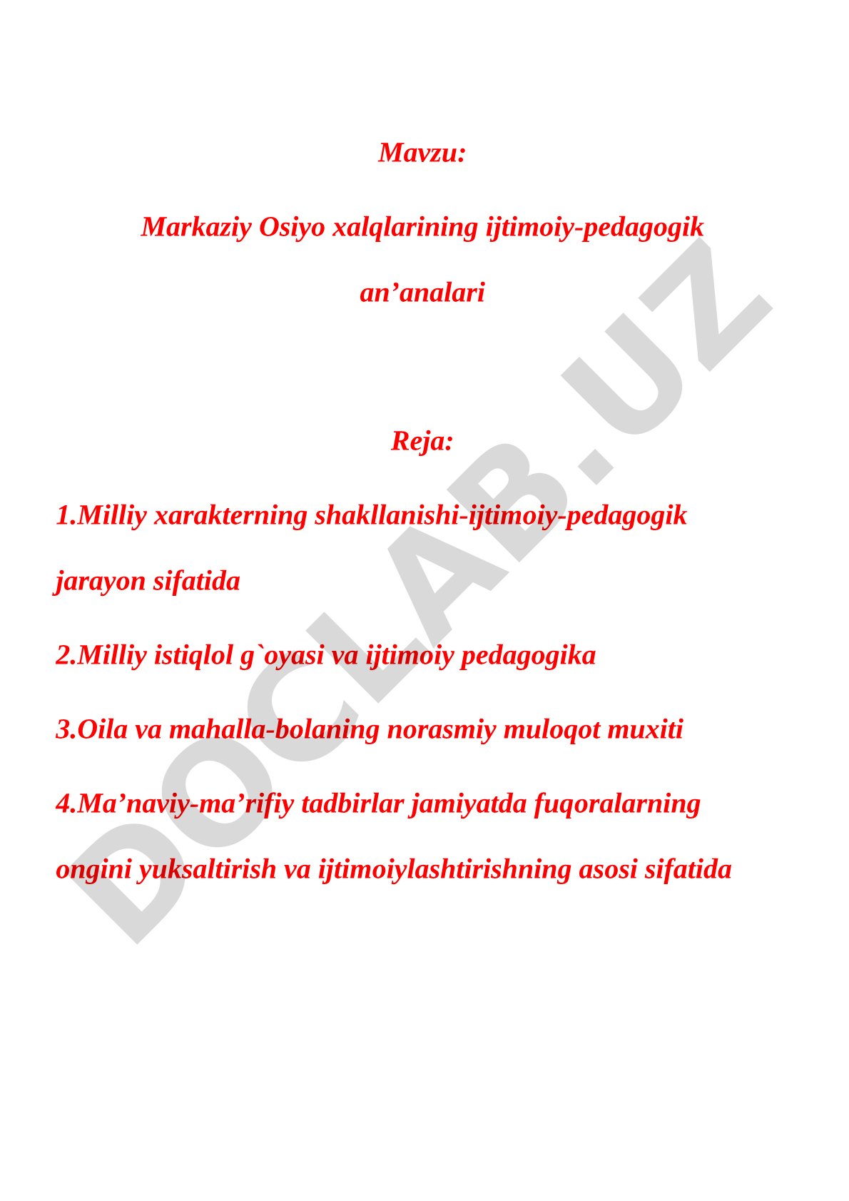Markaziy Osiyo xalqlarining ijtimoiy-pedagogik an’analari