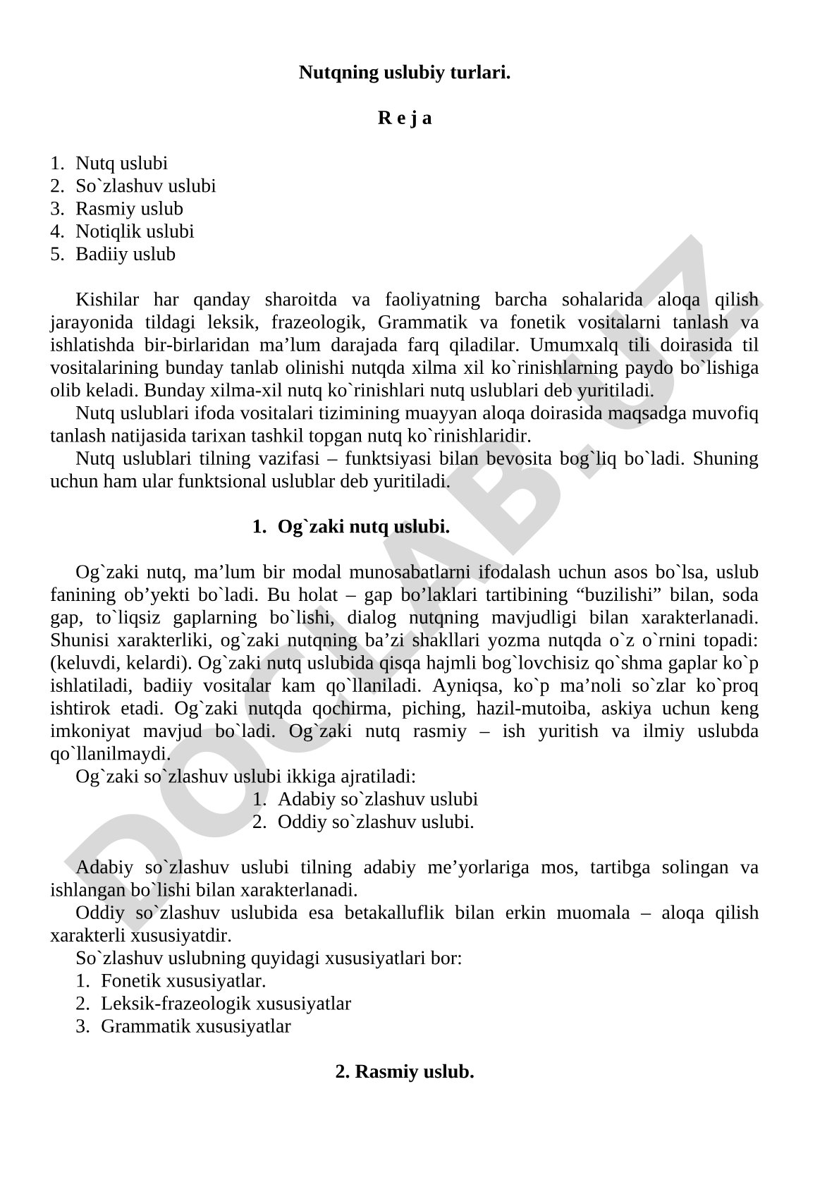 Nutqning uslubiy turlari