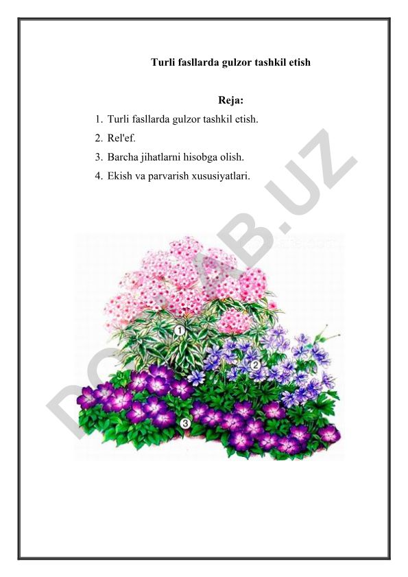 Turli fasllarda gulzor tashkil etish