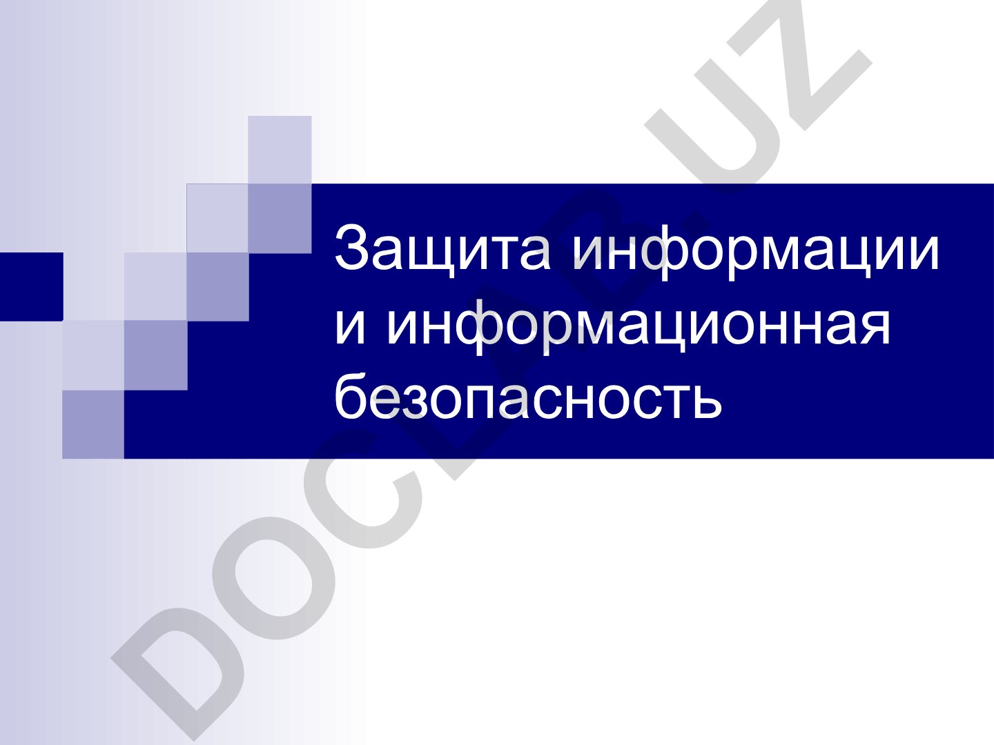 Защита информации и информационная безопасность