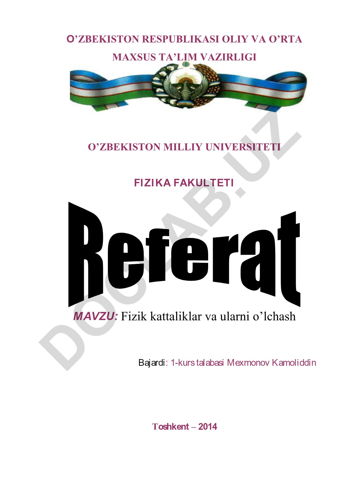 Fizik kattaliklar va ularni o'lchash