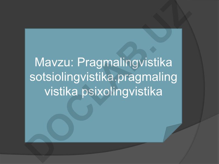 Pragmalingvistika sotsiolingvistika psixolingvistika