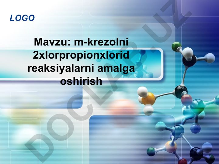 m-krezolni 2-xlorpropionxlorid reaksiyalarni amalga oshirish