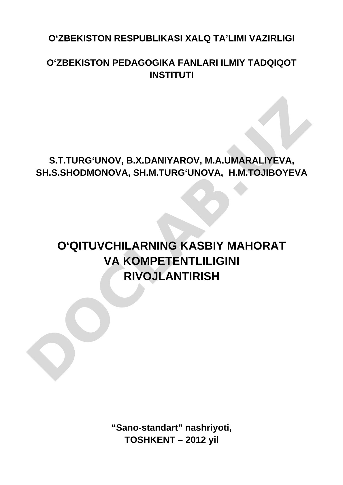 O'qituvchilarning kasbiy mahorat va kompetentliligini rivojlantirish