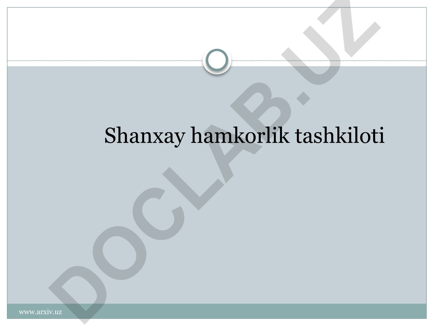 Shanxay Hamkorlik Tashkiloti tashkil topishi va faoliyati